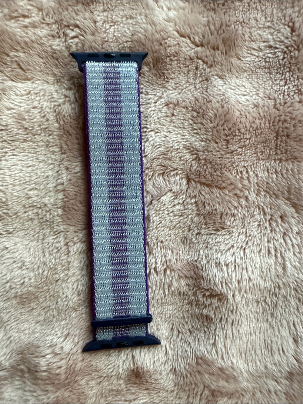 Purple and Cream Woven Nylon Loop Band for Smartwatches  42/44/45mm